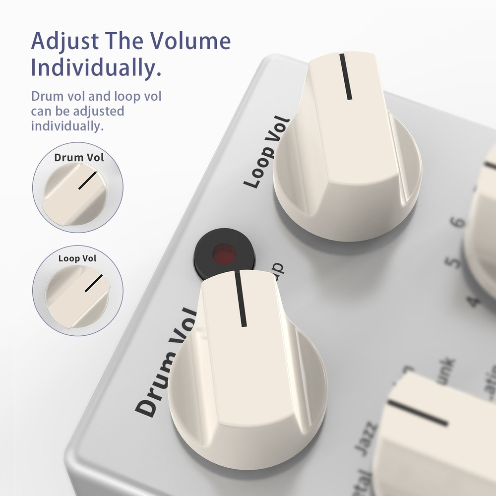 PockDrum Drum & Loop Guitar Effect Pedal 3 Modes 11 Drum Styles 11 E0W9