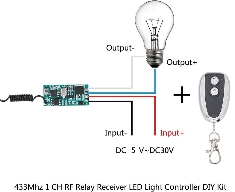Remote Control Switch DC 5V/12V/24V/30V 3A Mini Wireless Relay Switch,RF Remo...