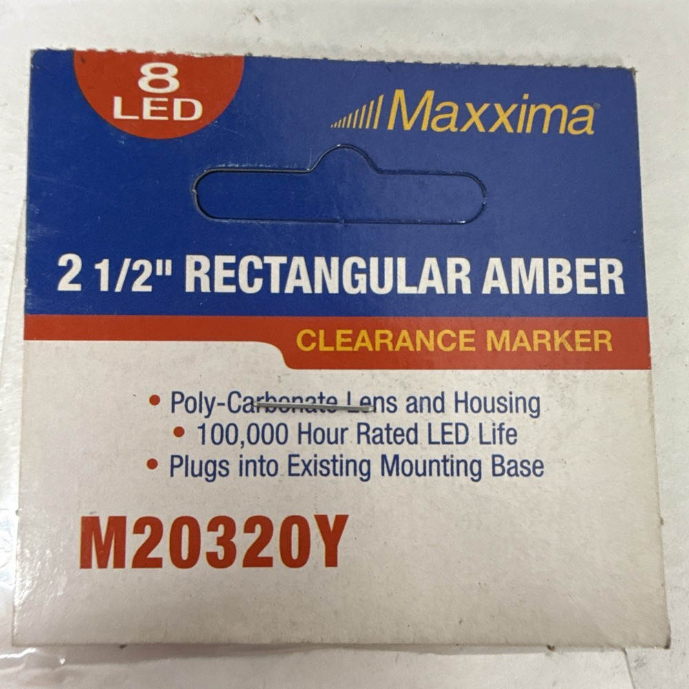 Maxxima M20320Y 2-1/2" Rectangular Amber Clearance Marker