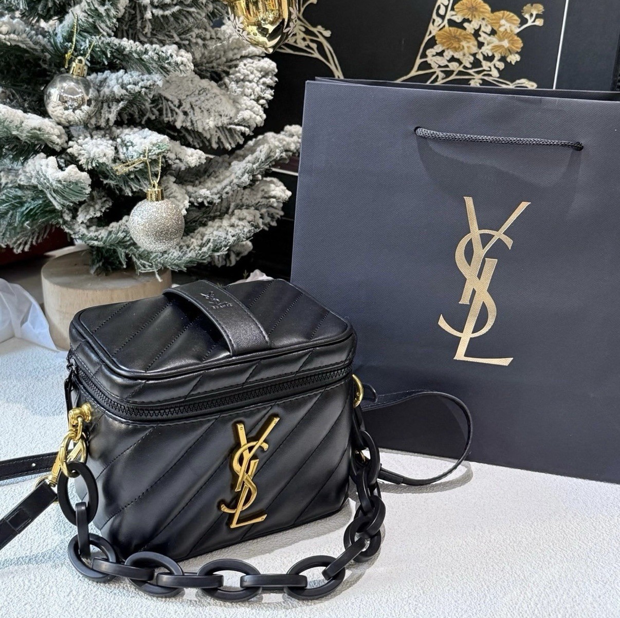 YSL Yves Saint Laurent Beaute Beauty GWP VIP Vanity Case Converted Bag Black NEW