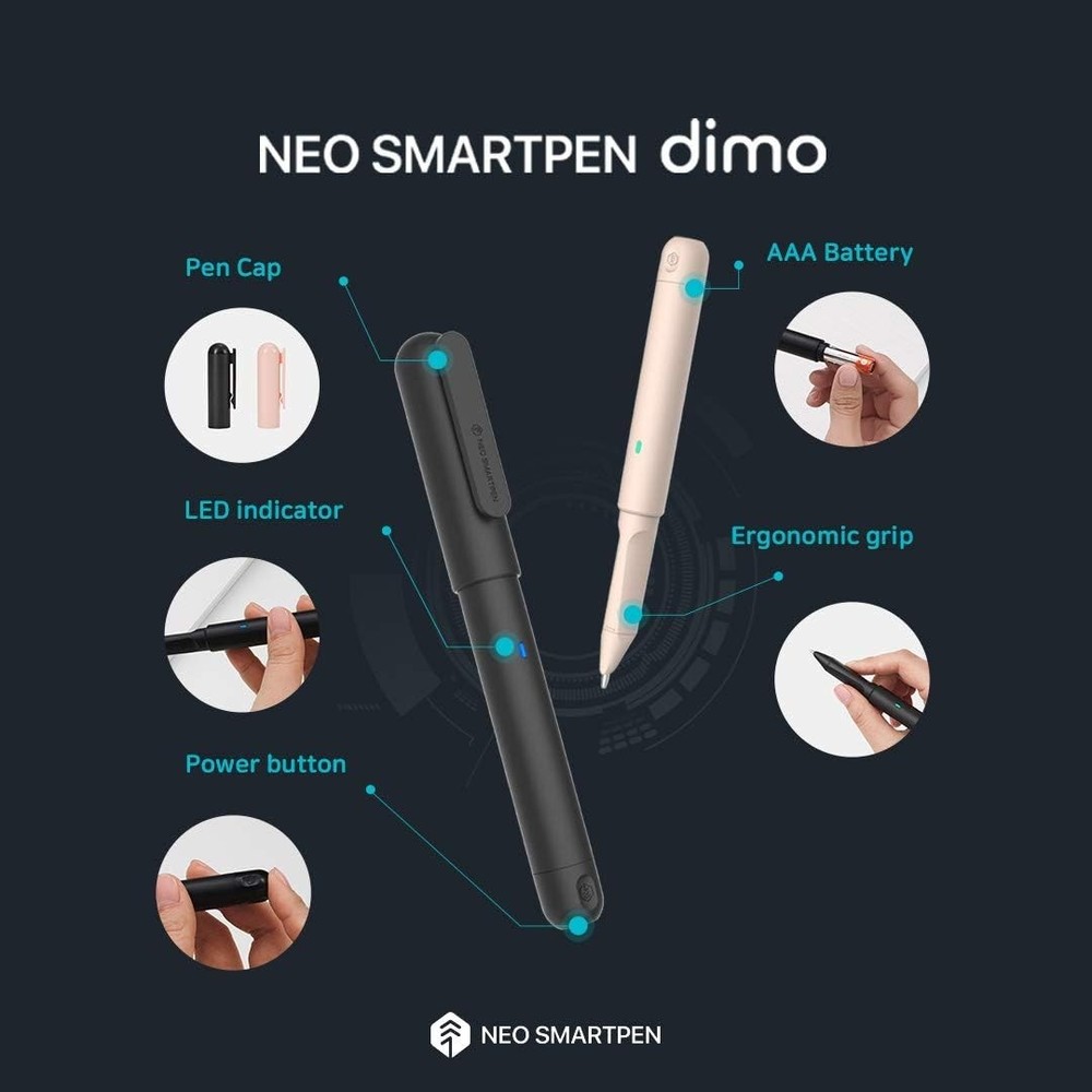 neo smartpen dimo bluetooth digital pen w 2 gb internal memory IOS & Android Pnk