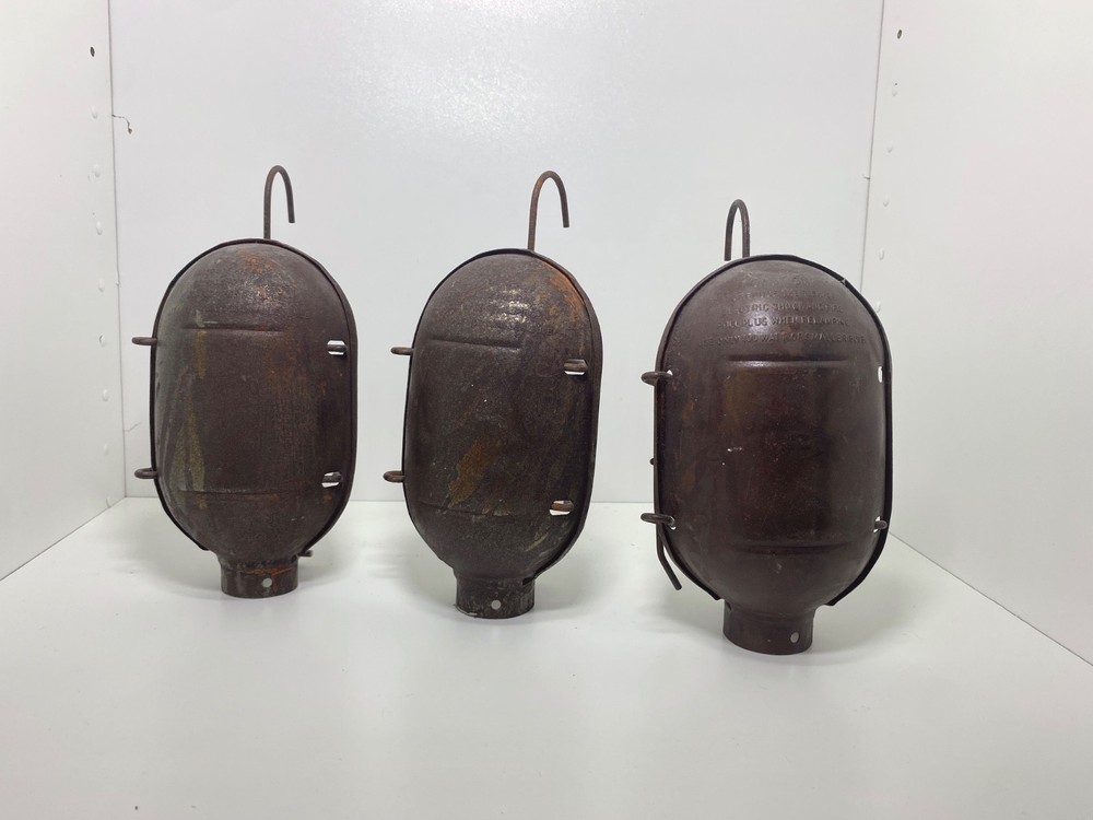 VINTAGE INTERESTING RUSTED ARCHITECTURAL GAS LANTERN FRAMES