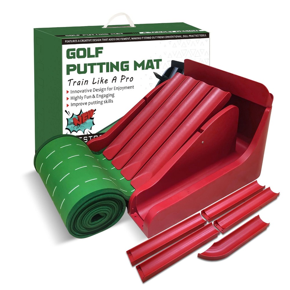 Best Golf Putting Mat with Fun 4 Flips for Uphill Function Challenge Game Green