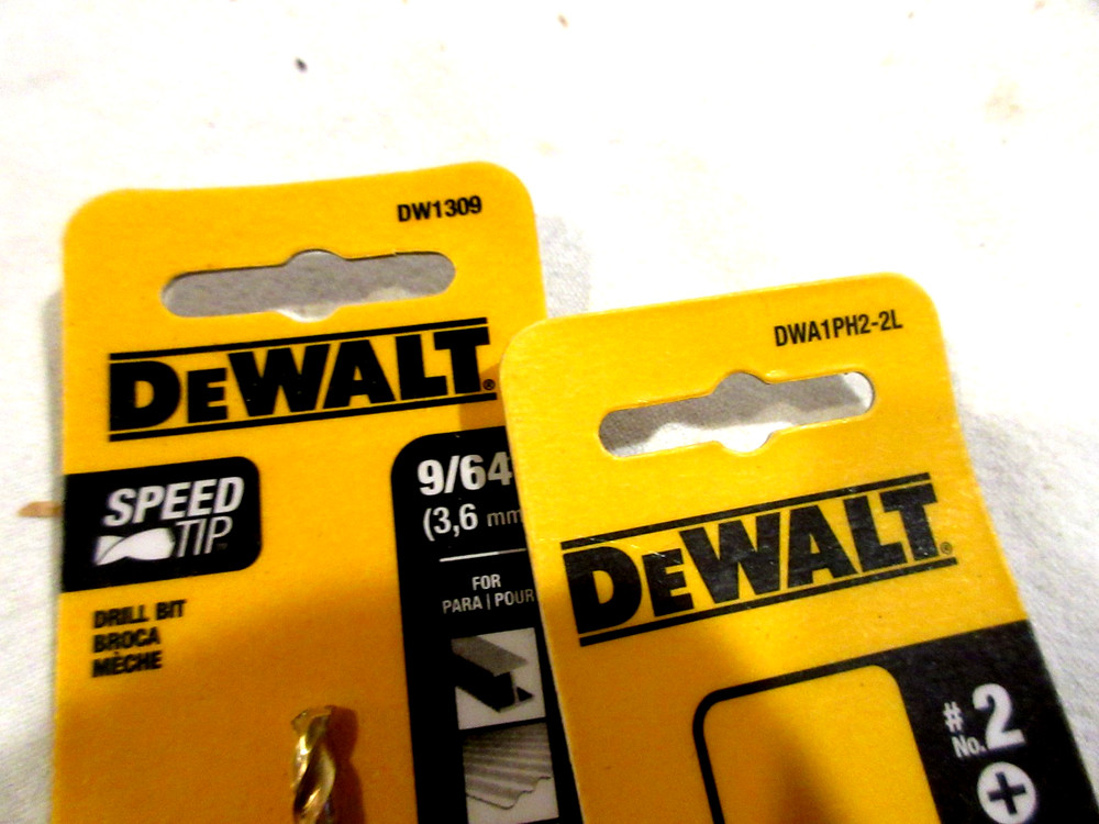 Dewalt DW1309 (9/64 Drill Bit) & DWA1PH2-2L (Phillips Bits) Titanium NIP