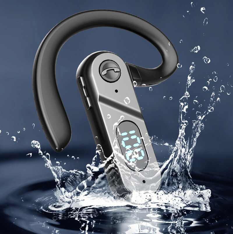 Bluetooth 5.2 Earphone Headset Stereo Earhook w/ Mic for IOS Android Cell Phones