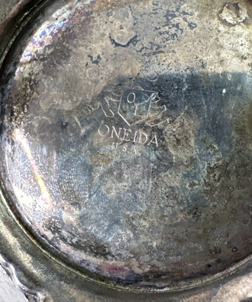 Vintage Oneida Footed Ornate Creamer Pitcher Silverplate