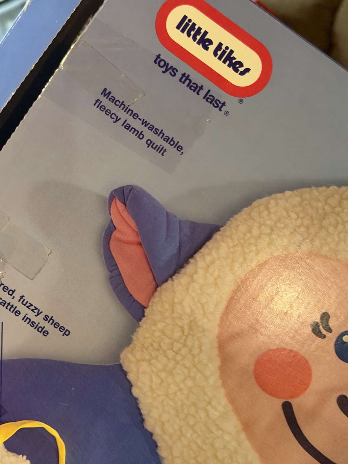 IN BOX Vintage 1992 Little Tikes Fluffy Lamb Quilt Baby Play Mat Tummy Time Toy