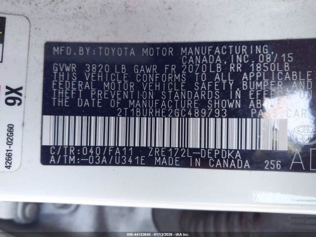COROLLA 2016 Glove Box 4989441