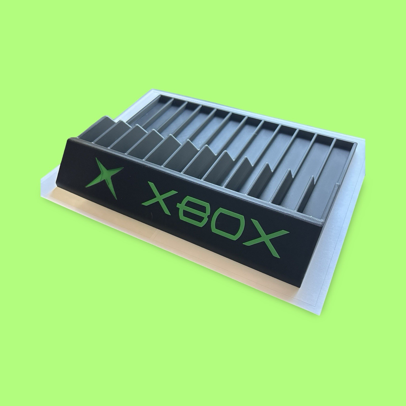 3D Printed Original Xbox Game Holder – Holds 12 Cases, Bold Retro Display Stand