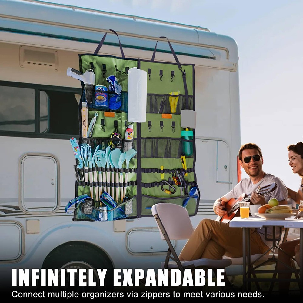 600D Camping Organizer Hanging Storage for Camp Kitchen Wrap-Around & Expandable