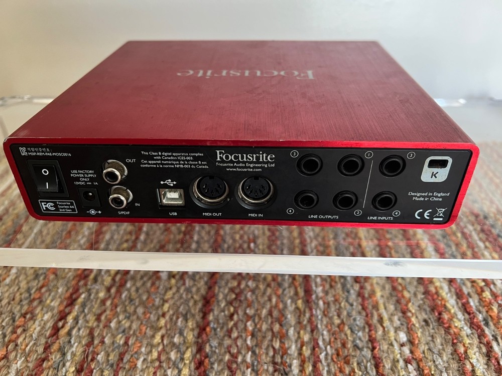 Focusrite Scarlett 6i6 (2nd Gen) USB Audio Interface Studio Recording UNTESTED