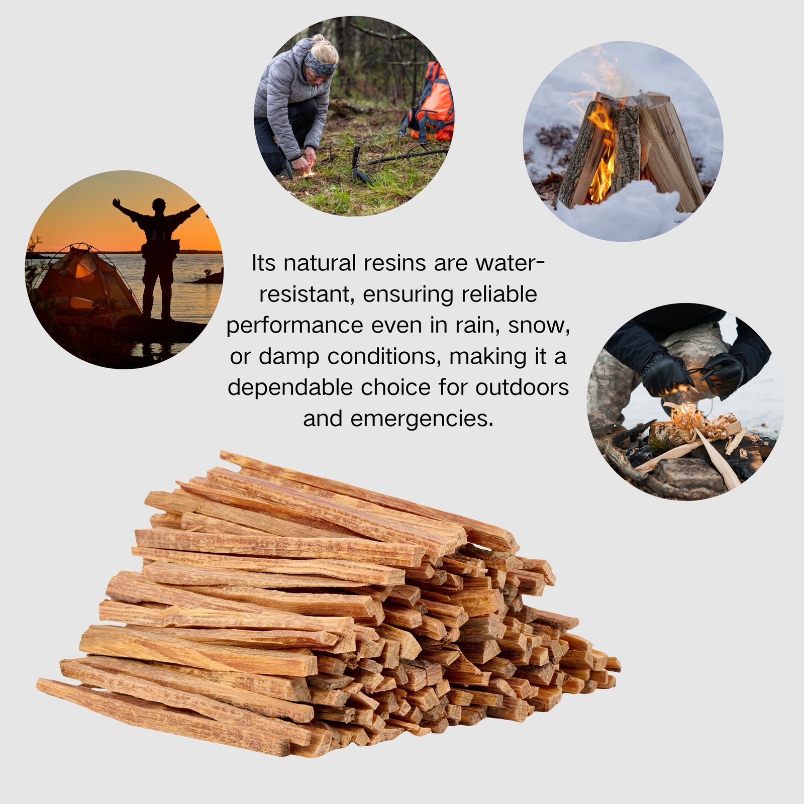 40 LB Natural Fatwood Fire Starter Kindling Sticks - Wood Stove Fireplace
