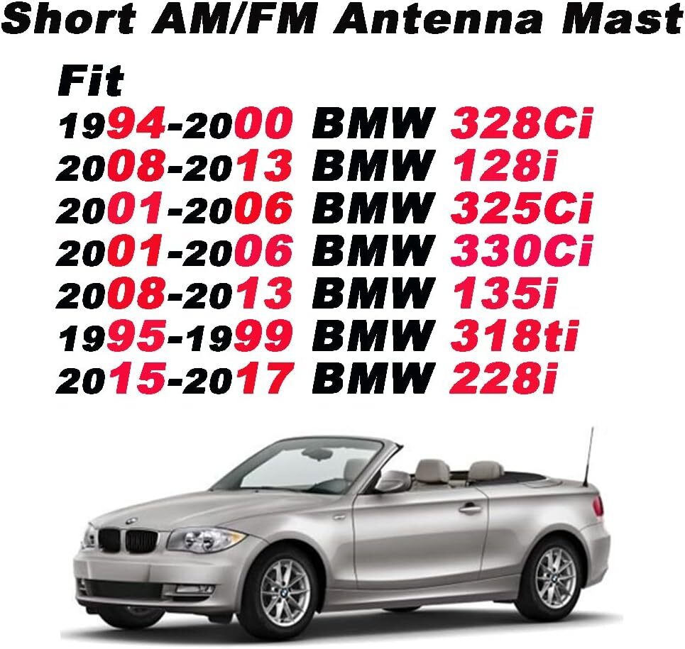 7 inch Antenna Mast Compatible with BMW Mini Cooper Select Models, Black
