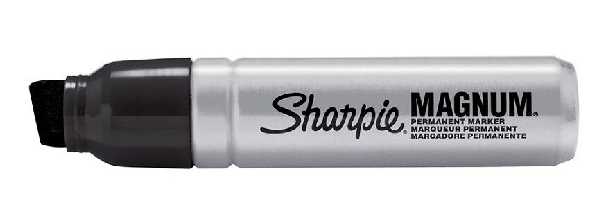Sharpie Magnum Permanent Markers, Chisel Tip, Black, (Pack of 2)