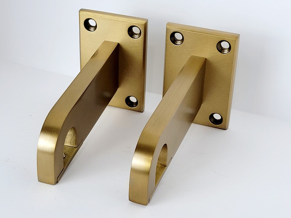 Restoration Hardware Bayonne Solid Brass End Brackets Small LBB Open Box