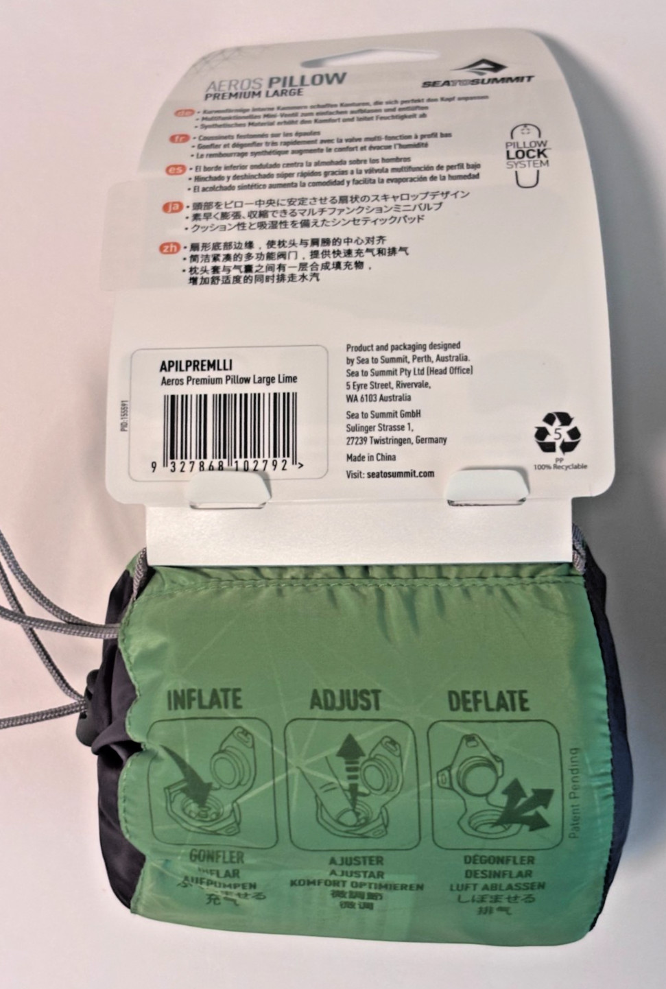 Set Of Two 2x Sea To Summit Premium Aeros Inflatable Air Pillows Large (G) -NEW!