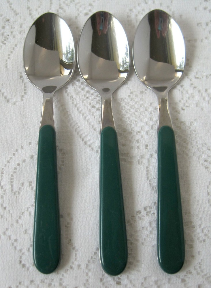 ONEIDA Green Plastic Handle Flatware Lot