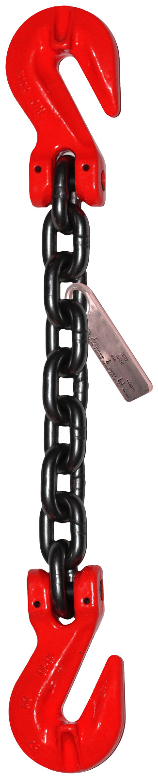 9/32" Lifting Chain 6 FT Grade 80 Single Leg Grab Hooks Tagged Overhead USA
