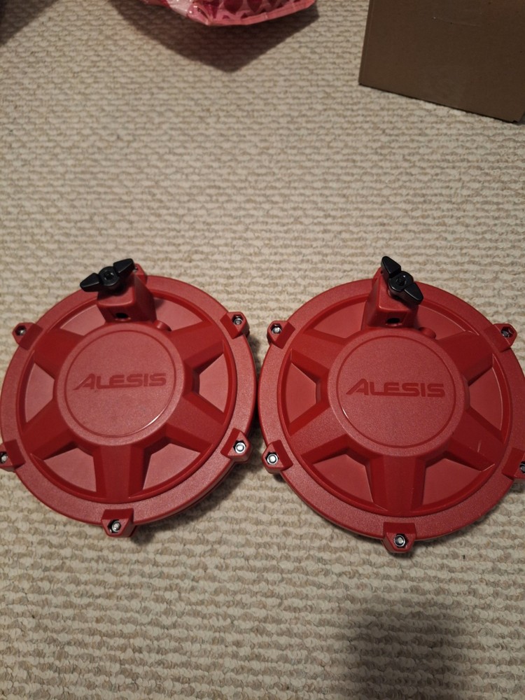 2 Alesis Nitro Electronic RED Mesh Snare Drum Pad