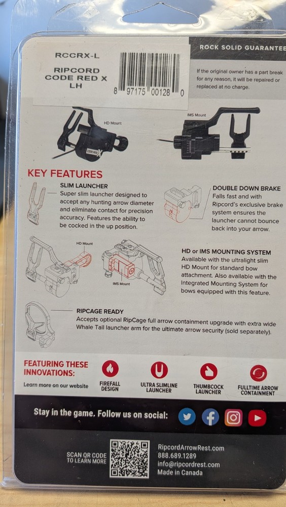 Ripcord Code Red X, LH