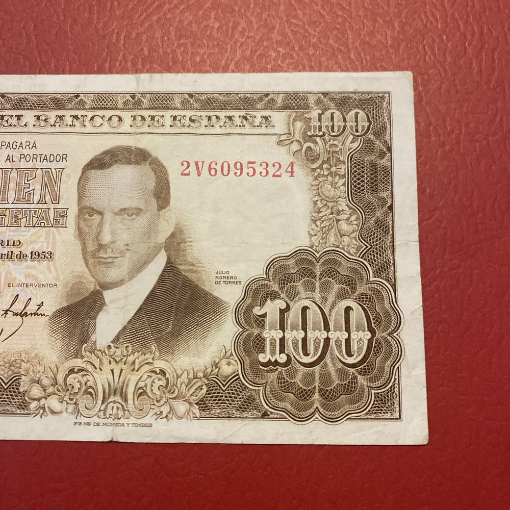 Spain- 100 Pesetas- 1953