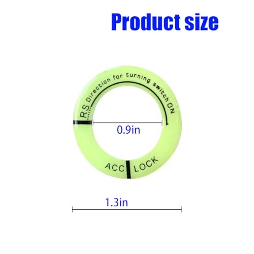 4PCS Ignition Switch Luminous Decoration Ring,Car Engine Start Stop Decoration