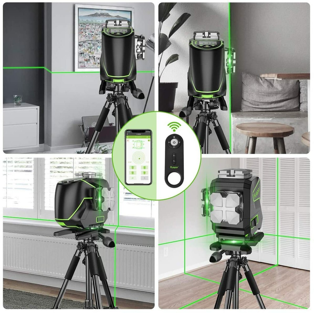 Laser Level with LCD Screen 3D Bluetooth Connected Green Beam Tiling Floor Laser
