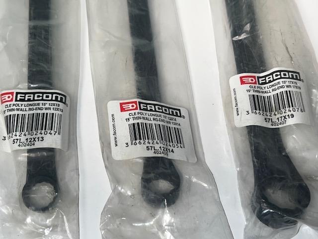 NEW Facom 6pc Set 15° Offset LONG-REACH Thin Wall Box End Metric Wrenches