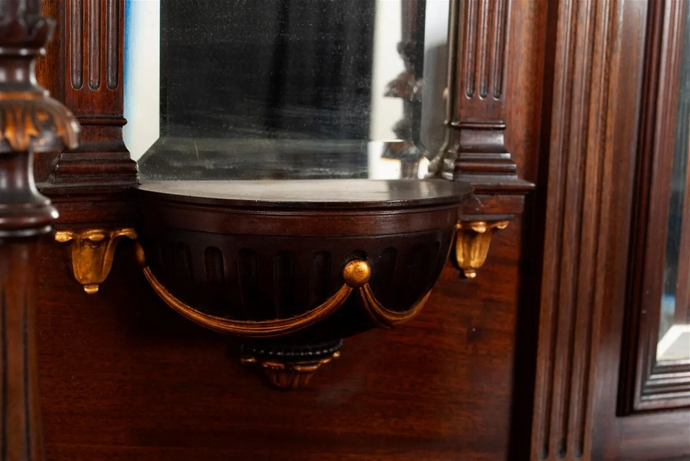Breakfront Buffet, Neoclassical Style, Continental, Mahogany, Circa 1900s!