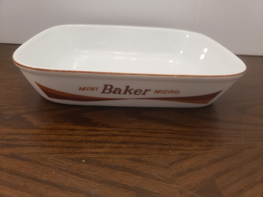 Mini Micro Wave Ovenware Mini Baker Dish By Himark 1977 White Rectangle Japan
