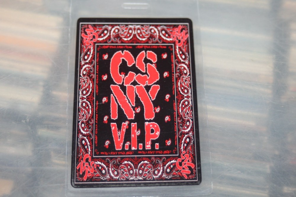 Crosby Stills Nash & Young -  Laminated Backstage Pass -  FREE SHIPPING -