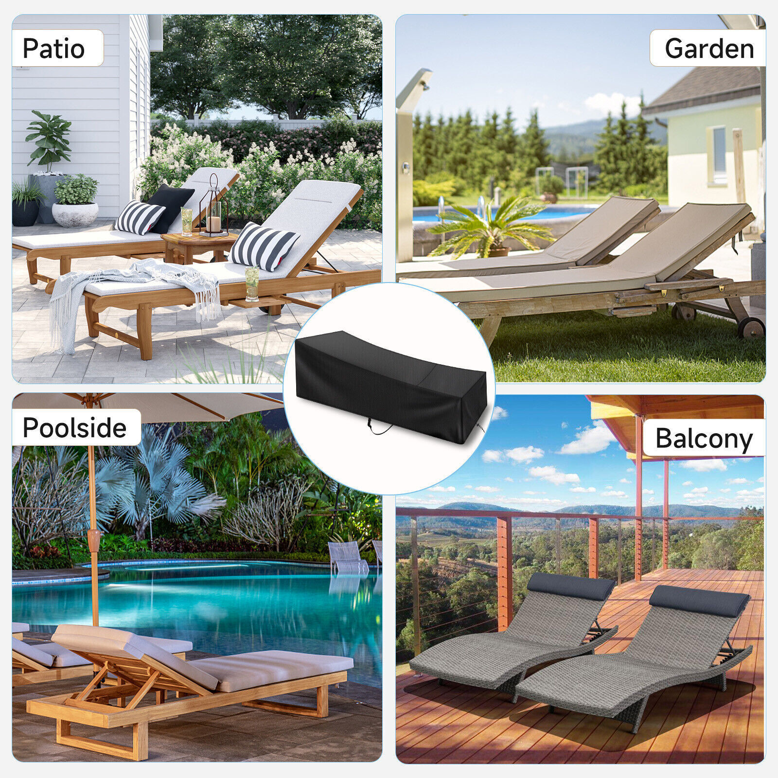 Patio Chaise Lounge Cover Waterproof Heavy Duty Outdoor Furniture Chair Cover US