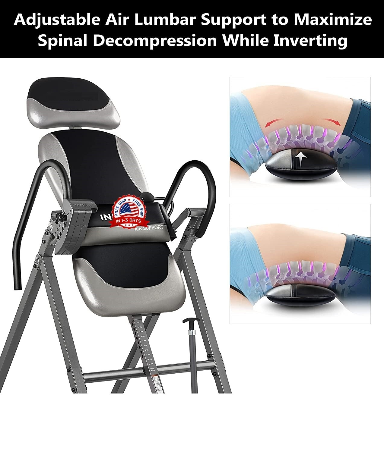 #1 Tabla De Inversión Ajustable Para Aliviar El Dolor Presión De Columna Espalda
