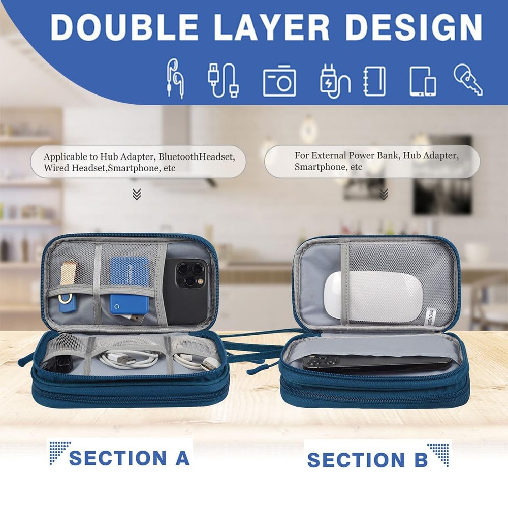 Electronics Organizer Pouch, Travel Cable Organizer Bag Waterproof Portable E...