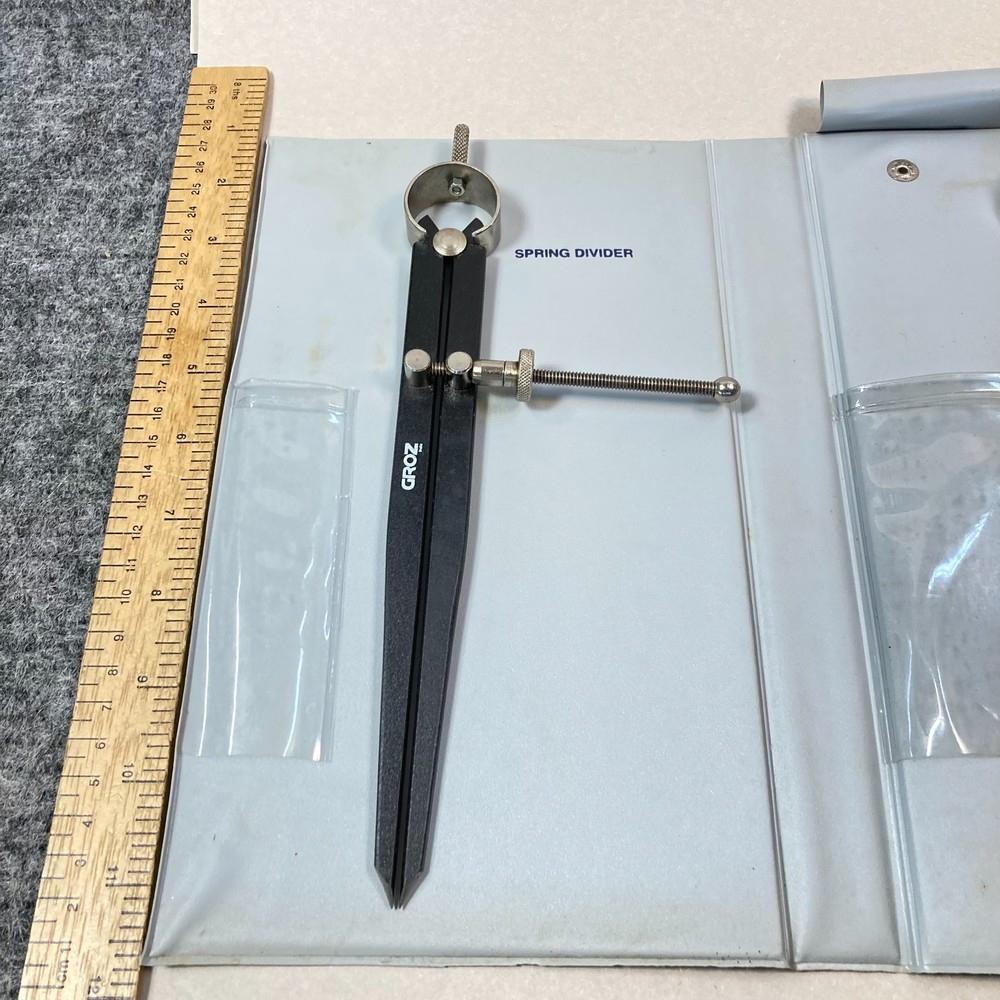 GROZ 8" Spring Caliper & Divider Set 3 Pc Inside Outside Caliper Spring Divider