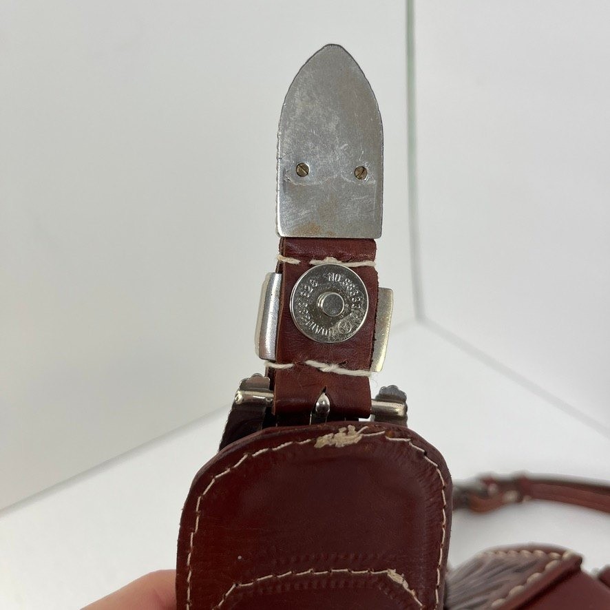 American West Tooled Leather Western Satchel Concho Crossbody Bag Cowgirl