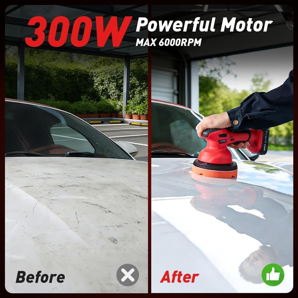 Professional Cordless Car Buffer with 6 Speed Settings | Ultimate Detailing Kit