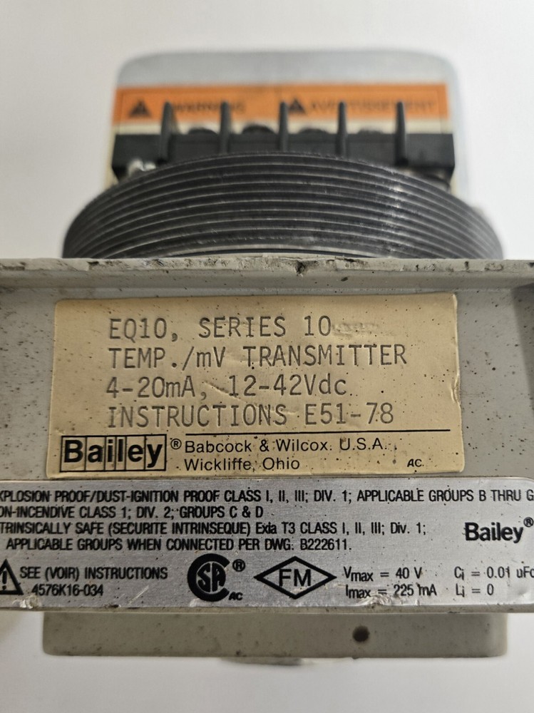 BAILEY TEMPERATURE TRANSMITTER EQ10.