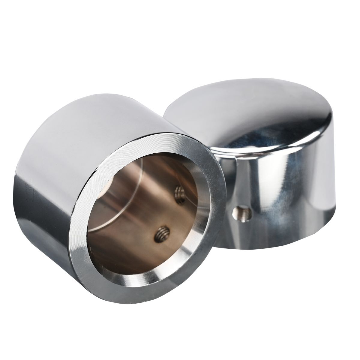 Pair Chrome Front Axle Nut Cover Cap For Harley Fat Boy Heritage FLSTC Softail