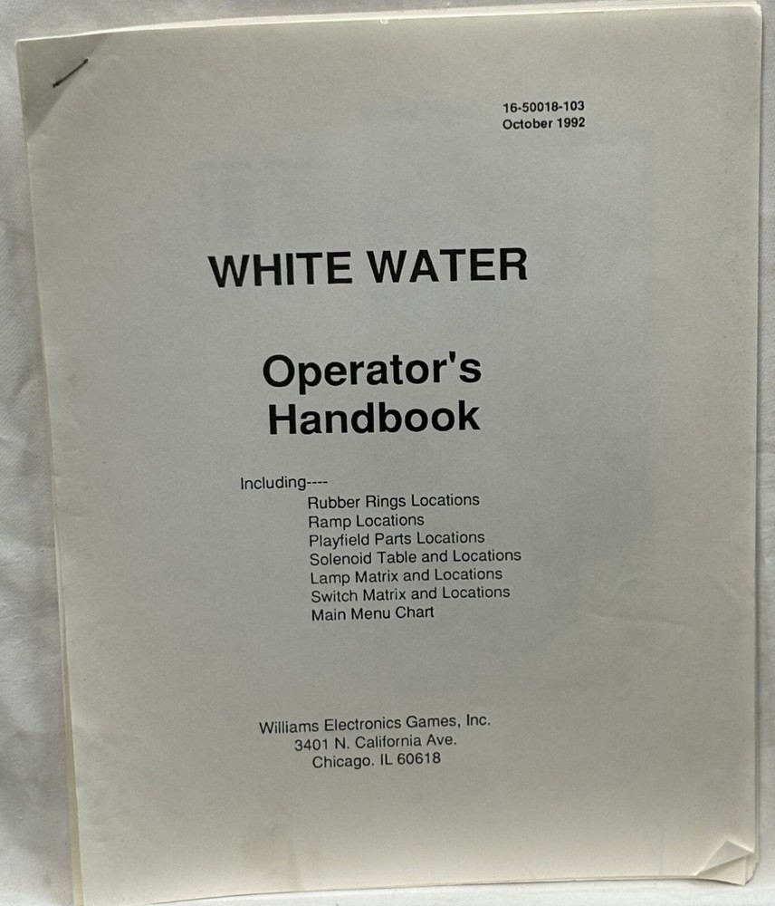 ORIGINAL-WILLIAMS-WHITEWATER-OPERATIONS MANUAL-OPERATOR'S HANDBOOK