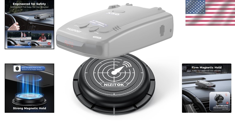 Adjustable Radar Detector Mount with N52 Magnets for Dashboards