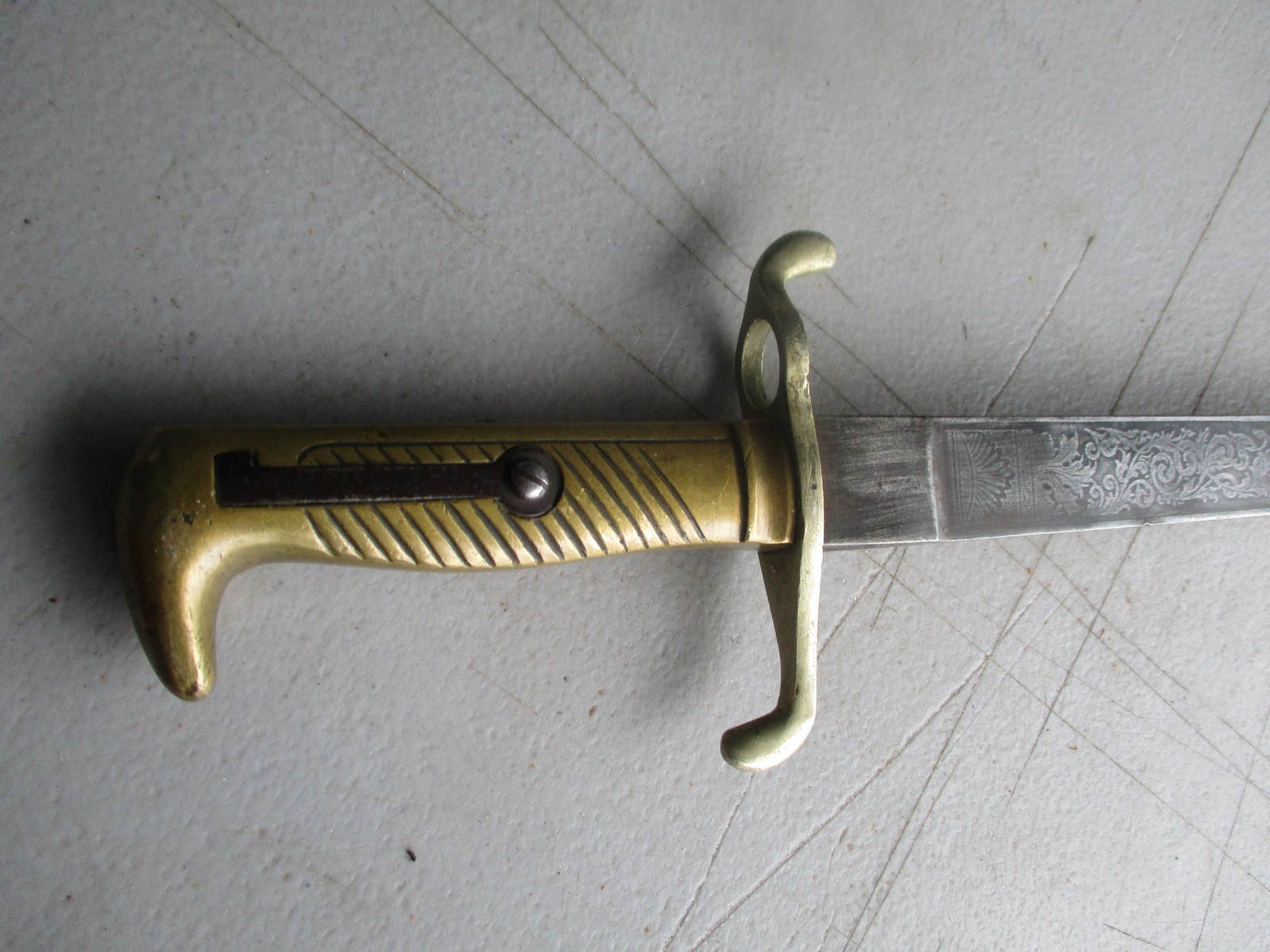 Imperial German M 1871 Cadet Bayonet with Blade Etchings
