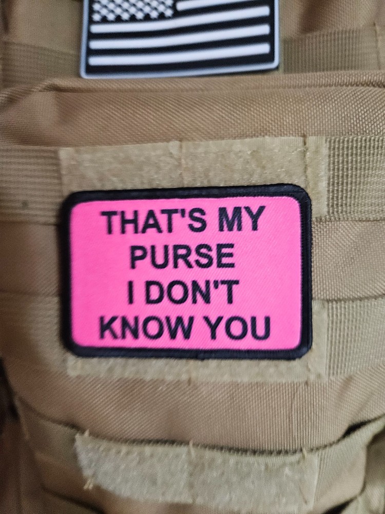Pink That's my purse meme 2"x3" hook & loop funny patch