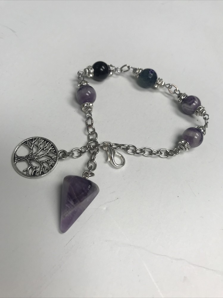 Amethyst Pendulum Chain With Tree Spirt Communication 355
