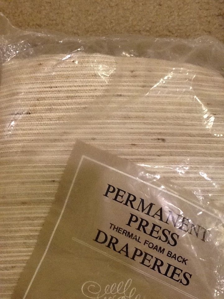 ONE PAIR THERMAL FOAM BACK DRAPERIES 50x45 IRREGULAR
