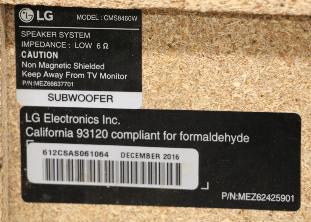 LG CMS8460W Subwoofer Only
