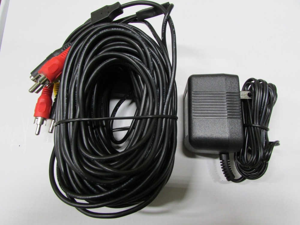 Wired Surveillance IR Camera + 100FT Cable + Power Supply Complete