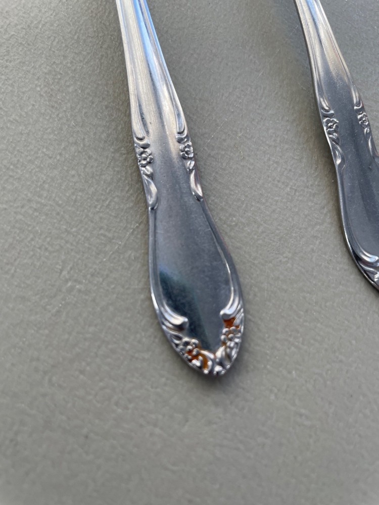 Oneida Chatelaine Stainless Steel 5 Piece Flatware Set Floral Pattern Vintage