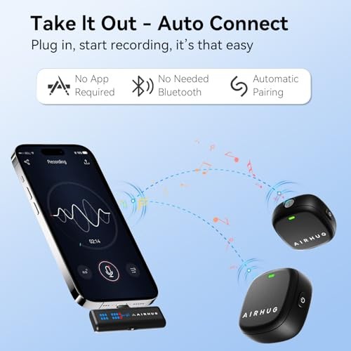 Wireless Lavalier Microphone for Mic 2 (2 TX + 1 RX + Charging Case)