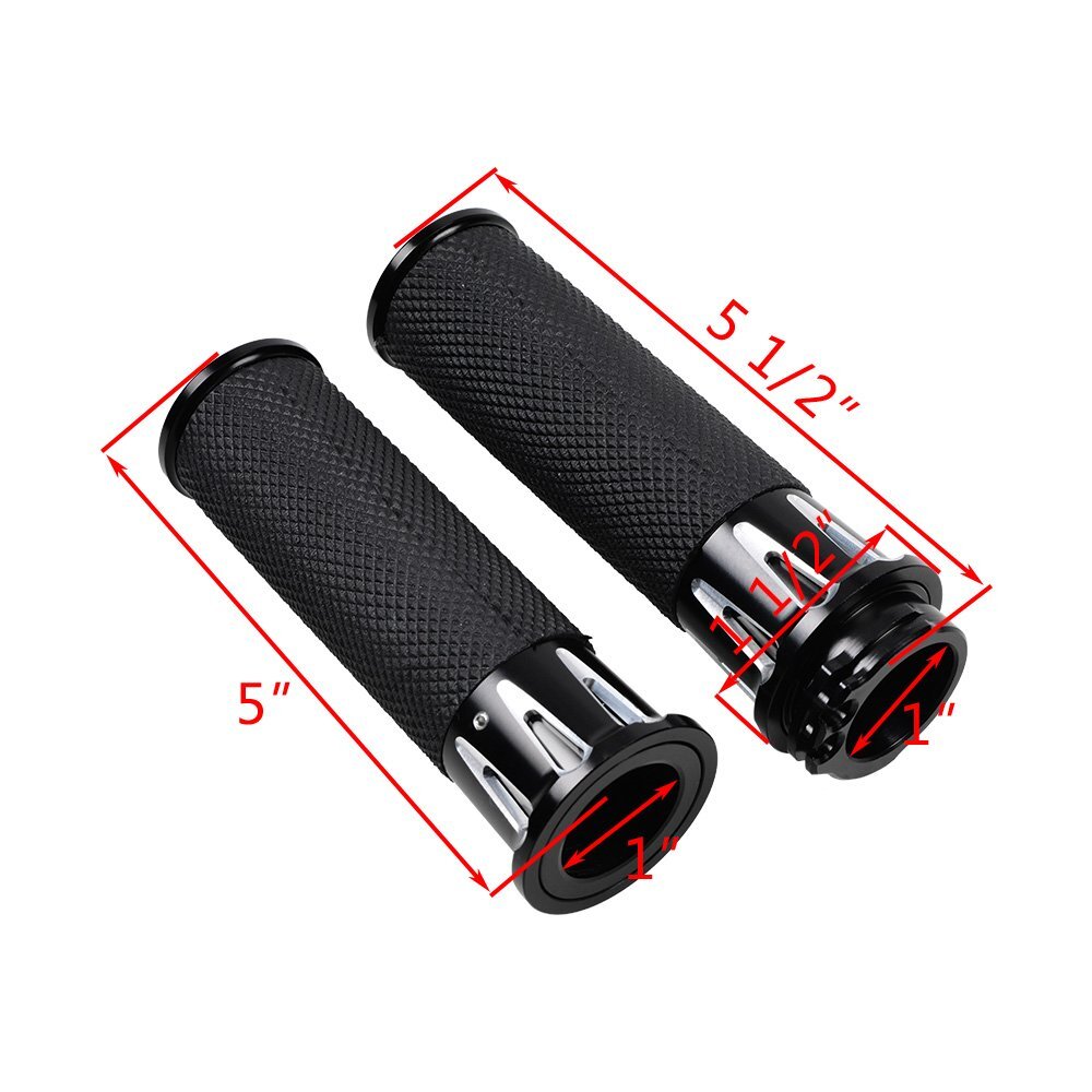 Black Motorcycle 1" Handlebar Hand Grips w/Switches Controls Housing For Harley